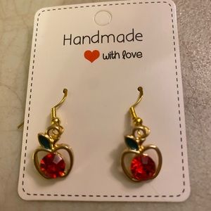 Gold apple earrings